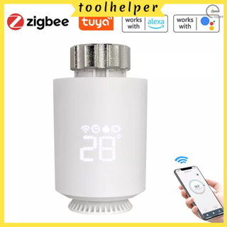 [T&amp;H] Tuya Zigbee เทอร์โมสตัท วาล์วหม้อน้ําอัจฉริยะไร้สาย ควบคุมด้วยแอปพลิเคชันโทรศัพท์มือถือ ควบคุมอุณหภูมิความร้อน สําหรับ Amazo