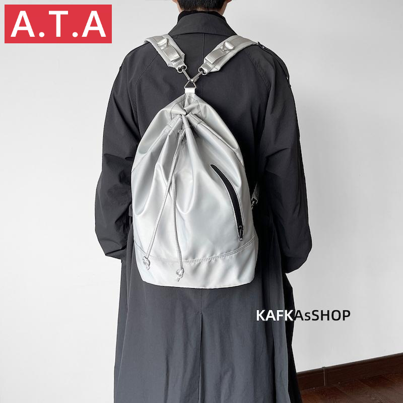 A.t.a กระเป๋าสะพายไหล่ 1 ใบชายหญิงความเรียบง่ายของเกาหลีเป็นกลาง