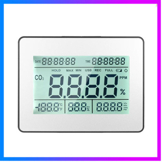 Flt เครื่องตรวจจับก๊าซคาร์บอนไดออกไซด์ CO2 หน้าจอ LCD ขนาดใหญ่ 5.5 นิ้ว อเนกประสงค์ พร้อมฟังก์ชั่นนาฬิกาจับข้อมูล ติดผนัง