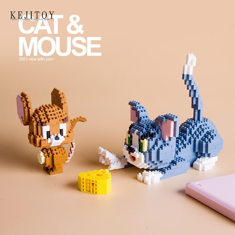 พร้อมส่ง บล็อกตัวต่อเพชร รูปแมว และหนู ขนาดเล็ก ของเล่นเสริมการเรียนรู้เด็ก - รูปที่ 4