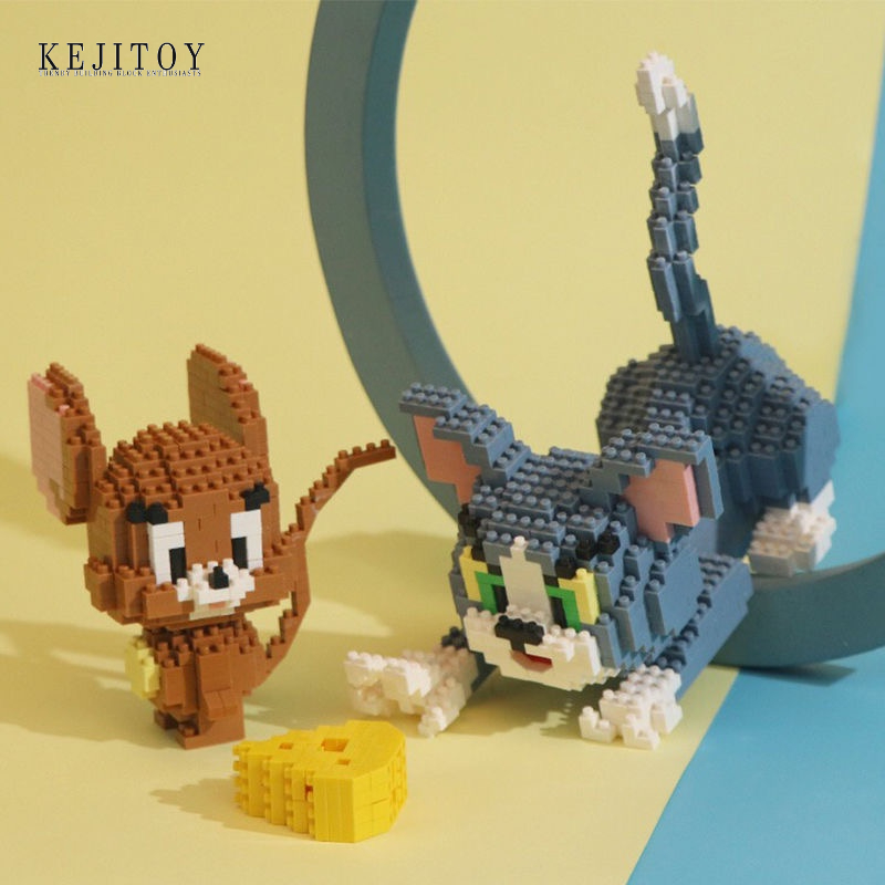 พร้อมส่ง บล็อกตัวต่อเพชร รูปแมว และหนู ขนาดเล็ก ของเล่นเสริมการเรียนรู้เด็ก - รูปที่ 5