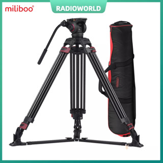 Miliboo MTT609A ขาตั้งกล้องอลูมิเนียม 3 ส่วน 360 องศา สําหรับถ่ายภาพ° หัวชามไฮดรอลิค พาโนราม่า รับน้ําหนักได้ 15 กก. 170 ซม. 5.6 ฟุต สําหรับ Canon