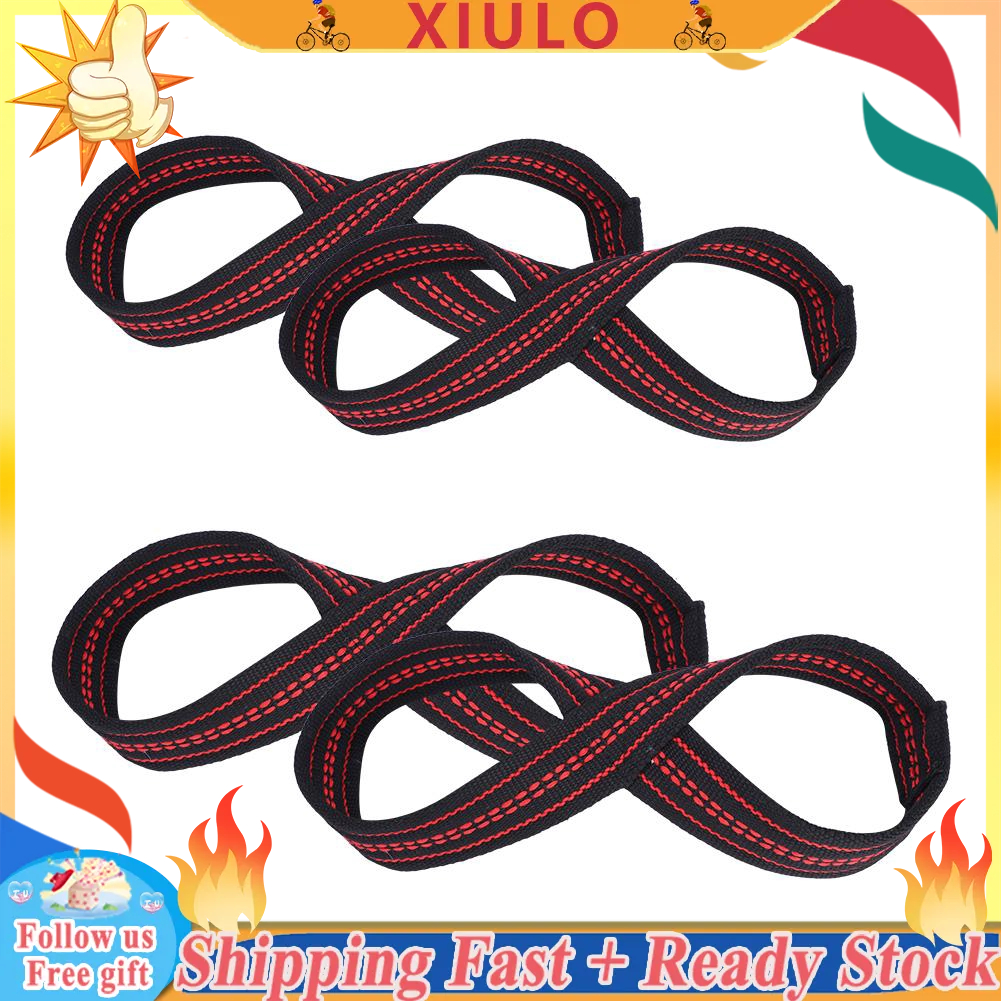 [พร้อมส่ง]XIULO ไนล่อนนุ่มและสแปนเด็กซ์ Figure 8 ยกน้ำหนักเข็มขัดออกกำลังกายสนับสนุนถุงมือป้องกัน