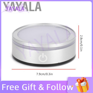 Yayala LED Light Base Multicolor Round Show Stand Display Plate Silver