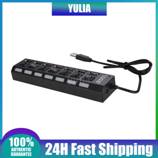 New JDL-A7 HUB USB Hub 7 Port USB 2.0 Independent Switch Indicator High Speed Ul