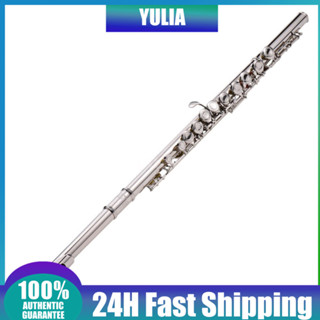 Y&amp;L Western Concert Flute Silver Plated 16 Holes C Key Cupronickel Woodwind Inst