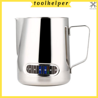 【toolhelper】เหยือกตีฟองนมเอสเปรสโซ่ สเตนเลส พร้อมเทอร์โมมิเตอร์ 600 มล.