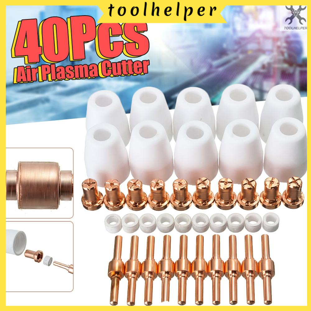 【T&H】เครื่องตัดแอร์พลาสม่า 40 ชิ้นสําหรับ Pt-31 Lg-40 Torch Cut-40 50