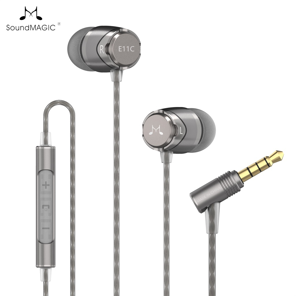 Soundmagic E11C หูฟังอินเอียร์ แบบมีสาย พร้อมไมโครโฟน HiFi ตัดเสียงรบกวน สีดํา