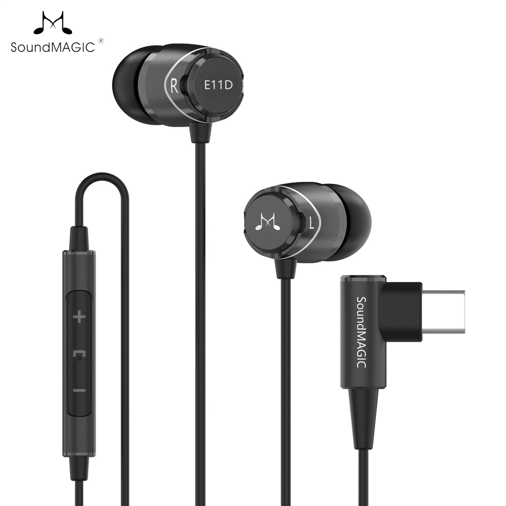 Soundmagic E11D หูฟังสเตอริโอดิจิทัล USB C Type C พร้อมไมโครโฟน HiFi ตัดเสียงรบกวน เสียงเบสทรงพลัง เข้ากันได้กับอุปกรณ์ Android สีดํา