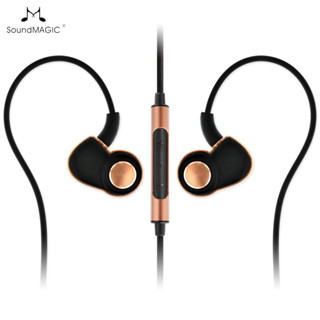Soundmagic Aux หูฟังอินเอียร์ แบบมีสาย 3.5 มม. ออกแบบตามสรีรศาสตร์ ใส่สบาย ควบคุมระดับเสียง ไมโครโฟนในตัว สีดํา สําหรับ iPhone Android MP3 MP4 Pad PL30+C