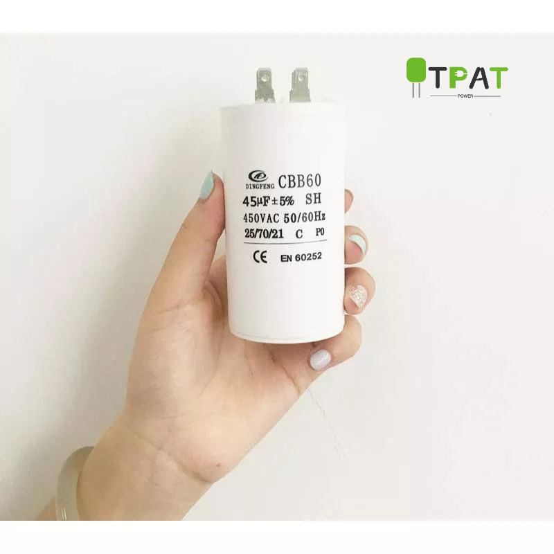 ตัวเก็บประจุมอเตอร์ปั๊มน้ํา Cbb60 5uf~100uf 450v