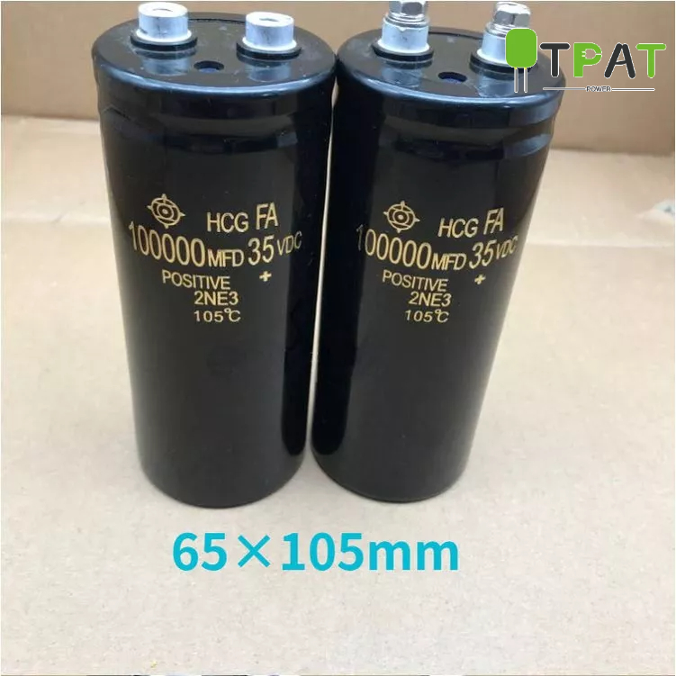 100000ตัวเก็บประจุตัวกรองเสียง Uf 35v 50V 105℃