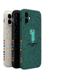 สัตว์ประหลาดตัวน้อย เคสซิลิโคน case for Apple14 เคส iPhone 11 ขอบเหลี่ยม เคสซิลิโคนสำหรับ เคสไอโฟน13 xr 8 plus เคสไอโฟน11 เคสไอโฟน12 Promax เคสไอโฟน 7พลัส xs 14Pro max เคสi11 เคสiPhonexr 13 Pro max caseiPhone14promax 6s plus se 2002 cases