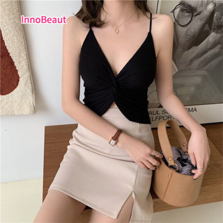 【Innobeaut】เสื้อเกาะอกเซ็กซี่ เข้ารูป ขนาดเล็ก พร้อมแผ่นรองด้านหลัง สําหรับผู้หญิง