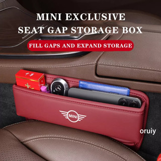 กล่องเก็บของหนัง อเนกประสงค์ พร้อมช่องชาร์จ สําหรับภายในรถยนต์ MINI Seat Gap Cooper S JCW One D Countryman R50R53R56F54