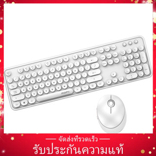 Mofii เมาส์คีย์บอร์ดไร้สายสีพื้น 2.4 G สําหรับ Pc Laptop