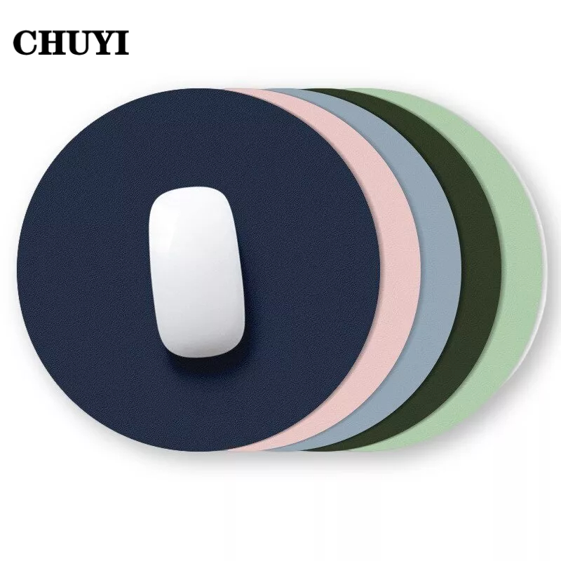 Chuyi แผ่นรองเมาส์ หนัง PU กันลื่น กันน้ํา ทนทาน ขนาด 22X22 ซม. สําหรับเล่นเกม