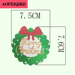 AOFEIQIKE สติ๊กเกอร์ติดหน้าอกเทศกาลคริสต์มาสระบายอากาศสีแดงสีเขียว