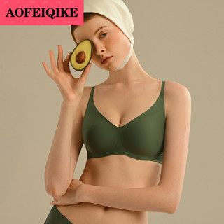 AOFEIQIKE 【Japanese SUJI Bra 】Japanese SUJI Invisible-button Black-technology Bra, Jelly Strip Soft Support, Deep-V Seamless Womens Thin, No-女