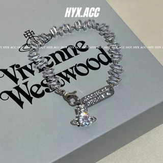 สร้อยข้อมือ ประดับพลอยเทียม หรูหรา คุณภาพสูง แฟชั่นสําหรับผู้หญิง Westwood