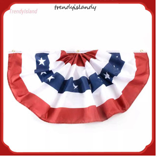 (พร้อมส่ง) ธงแบนเนอร์ USA จับจีบ สไตล์อเมริกัน สําหรับตกแต่งบ้าน [TrendyIsland.th]