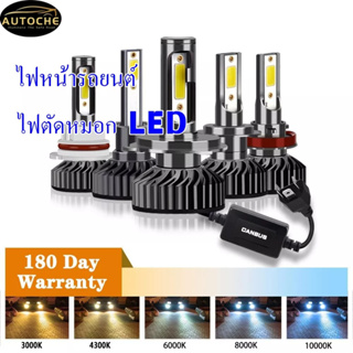 ไฟหน้ารถยนต์ ไฟตัดหมอก LED H4 H7 LED H3 H11 H8 H1 9006 HB2 9005 HB3 HB4 60W 12V 1 คู่