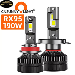 หลอดไฟหน้ารถยนต์ RX95 190W 90000LM H7 H4 H11 LED 6000K H1 H8 9005 9006 9012 สําหรับรถยนต์