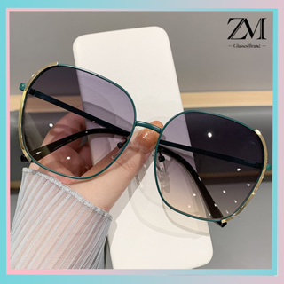 【ZM Glasses】กรอบโลหะแว่นตากันแดดขนาดใหญ่ป้องกันรังสียูวีสไตล์แว่นตาแฟชั่น 044