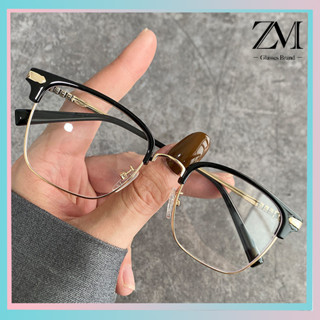 【ZM Glasses】แฟชั่นสไตล์แว่นตาสายตาสั้นคุณภาพสูงป้องกันแสงสีฟ้าเลนส์แสงพิเศษแว่นตาป้องกันรังสีสําเร็จรูป 084 0-600