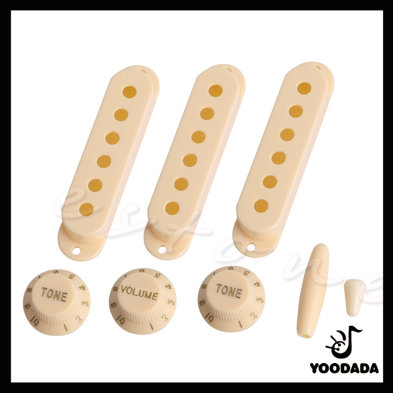 8pcs SSS Pickup Cover Volume Tone Knob Switch Tip Set For Electric Guitar  Cre