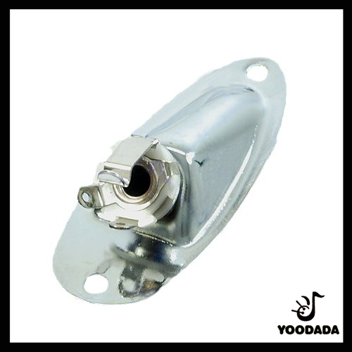 Chrome Boat Output Loaded Jack Plate Socket for   Guitars