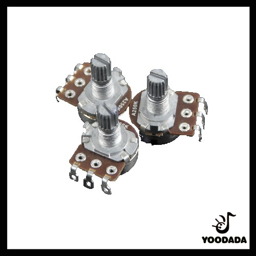 3pcs A250k Potentiometer Splined Electric Guitar Bass Effect Amp Tone Volume
