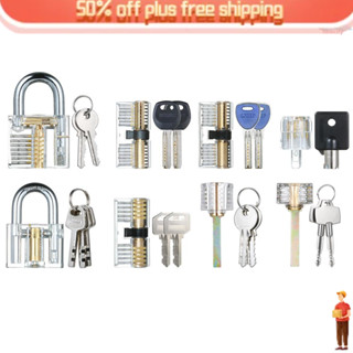 8 PCS Visible Practice Lock Set Transparent Padlock Tubular Lock Picking Training Locksmith Tools Lo