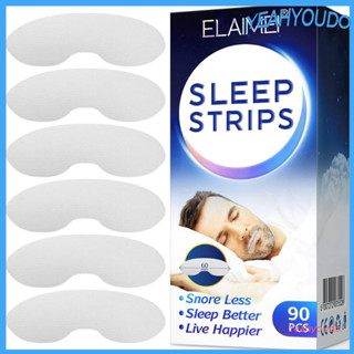 Yeahyoudo 90Pcs Sleep Strips เทปปิดปากสำหรับหายใจทางจมูกน้อยกว่าการหายใจทางปากปรับปรุงการนอนหลับตอนกลางคืน