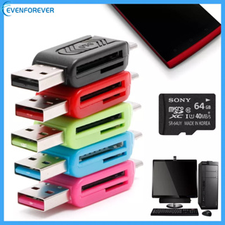 Ev 2 in 1 อะแดปเตอร์การ์ดรีดเดอร์ Micro USB 2.0 SD TF สําหรับหน่วยความจํา