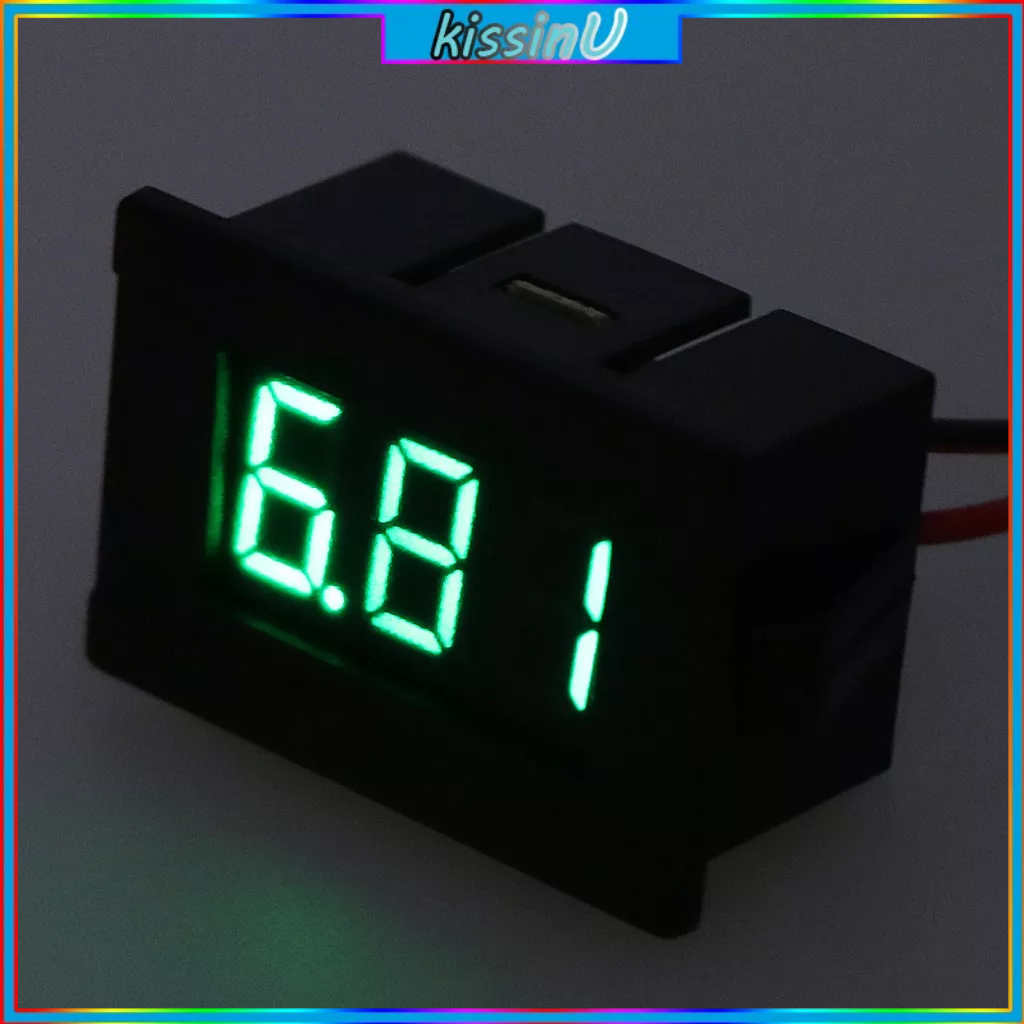 kiss*DC 2 Wires 4.5-30V Mini LED Digital Display Voltmeter Volt Voltage Panel Meter
