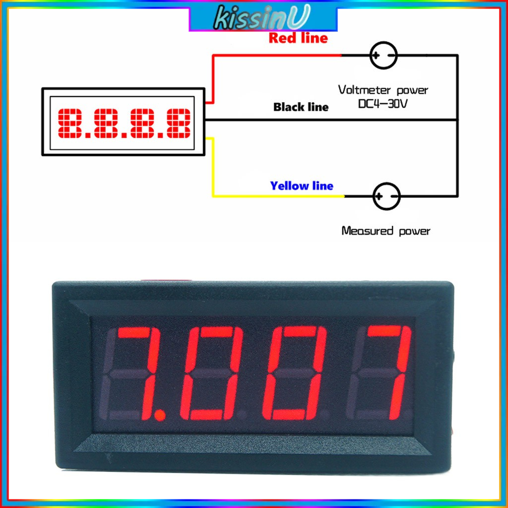 kiss*DC 0-99.99V (100V) 4-digits 0.56inch Digital Voltmeter 3Wire Voltage Panel Meter