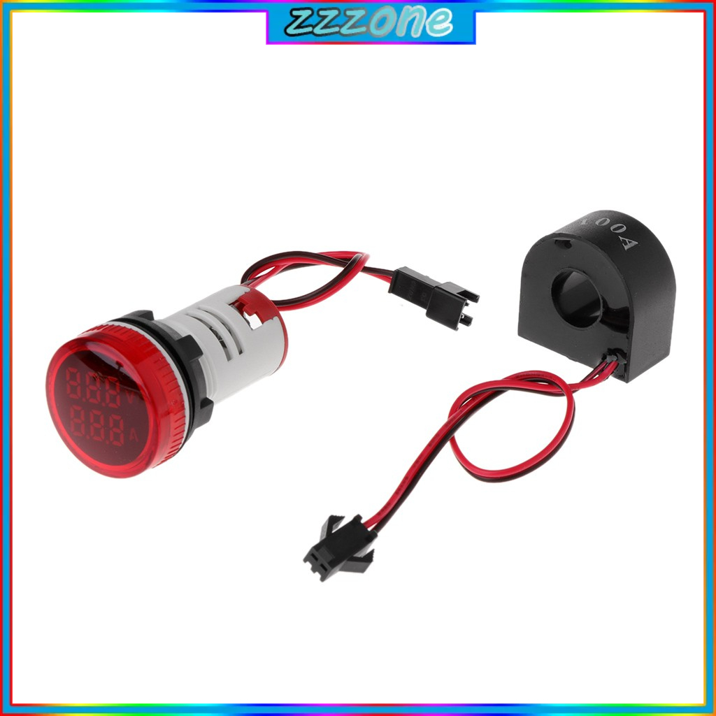 โวลต์มิเตอร์ แอมมิเตอร์ 22 มม. หน้าจอดิจิตอล AC 50-500V 0-100A - รูปที่ 2