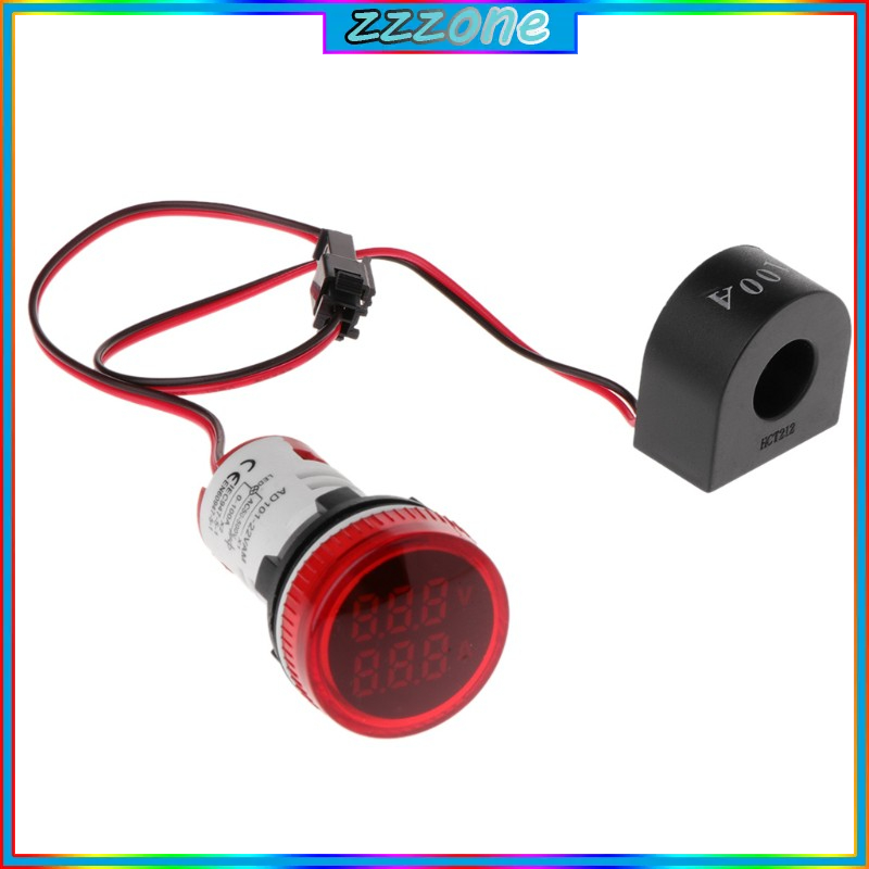 โวลต์มิเตอร์ แอมมิเตอร์ 22 มม. หน้าจอดิจิตอล AC 50-500V 0-100A - รูปที่ 4