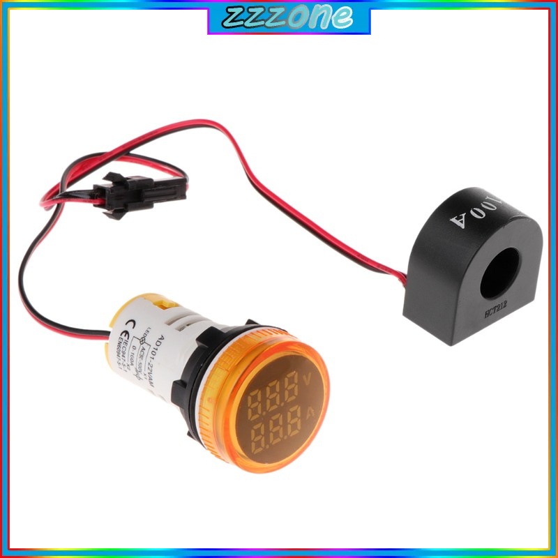 โวลต์มิเตอร์ แอมมิเตอร์ 22 มม. หน้าจอดิจิตอล AC 50-500V 0-100A - รูปที่ 5