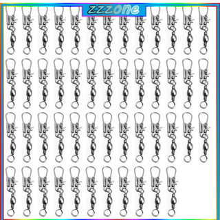 50pcs Stainless steel swivels interlock snap fishing lure Connector accessories