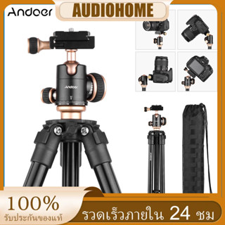 Andoer Q160sa ขาตั้งกล้องสามขา พร้อมหัวบอลพาโนรามา ปรับระดับความสูงได้ แบบพกพา สําหรับกล้องดิจิทัล DSLR กล้องวิดีโอ โปรเจค ขนาดเล็ก