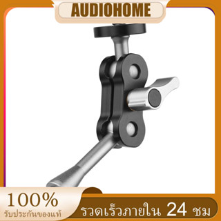 โปรโมชั่น Andoer MA-95 อะแดปเตอร์เมาท์ขาตั้งมอนิเตอร์ อะลูมิเนียมอัลลอย สกรู 1/4 นิ้ว หัวบอลคู่ ยืดหยุ่น สําหรับเมาท์วิดีโอ มอนิเตอร์ ไฟ LED