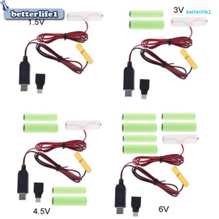 แปลงแบตเตอรี่ Btm Usb / Type C Mains สําหรับเปลี่ยนแบตเตอรี่ Aaa 1-4 ชิ้น