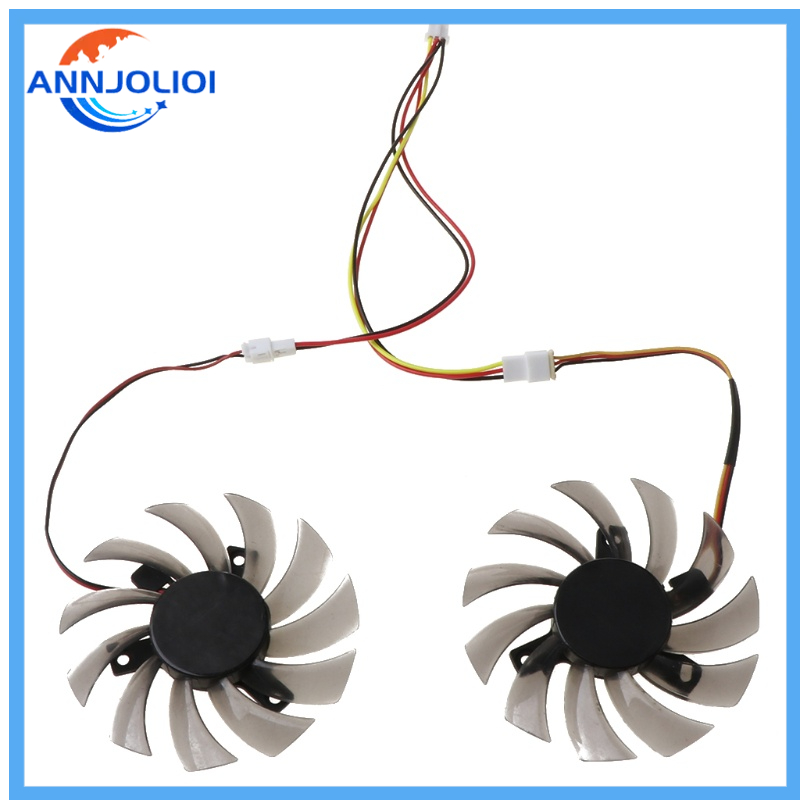 QJ  2Pcs T128010SM 75mm 3Pin Cooling Fan for GTX 460 465 560 Ti 580 650 750Ti GT440 GT610 GT730 Grap