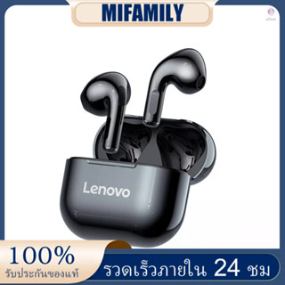 Lenovo LP40 หูฟังบลูทูธไร้สาย กึ่งอินเอียร์ พร้อมคอยล์เคลื่อนไหว 13 มม. ความทนทานยาว สีดํา