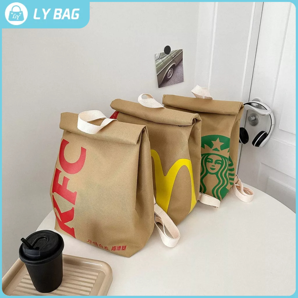 Mcdonald's กระเป๋าเป้สะพายหลัง กระเป๋านักเรียน ความจุขนาดใหญ่