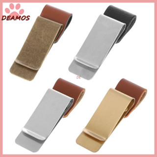 DE  Handmade Leather Stainless Steel Pen Holder Clip Journal Notebook Paper Folder