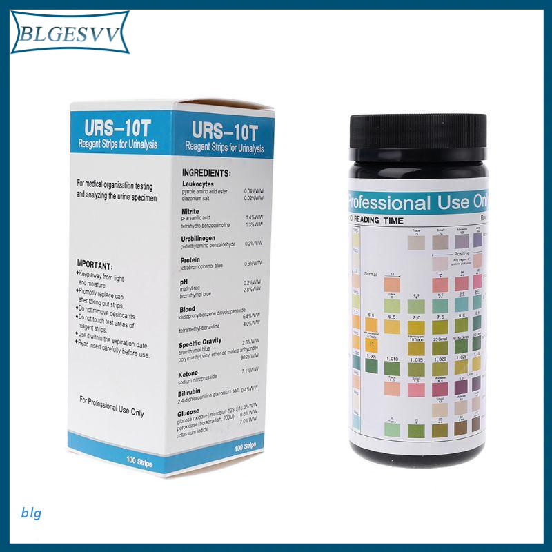 blg 100 Strips URS-10T Urinalysis Reagent Strips 10 Parameters Urine Test Strip Leukocytes, Nitrite,